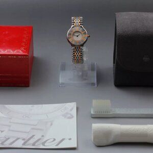 New Condition Ladies Cartier 18kt Gold/Stainless Steel Watch
